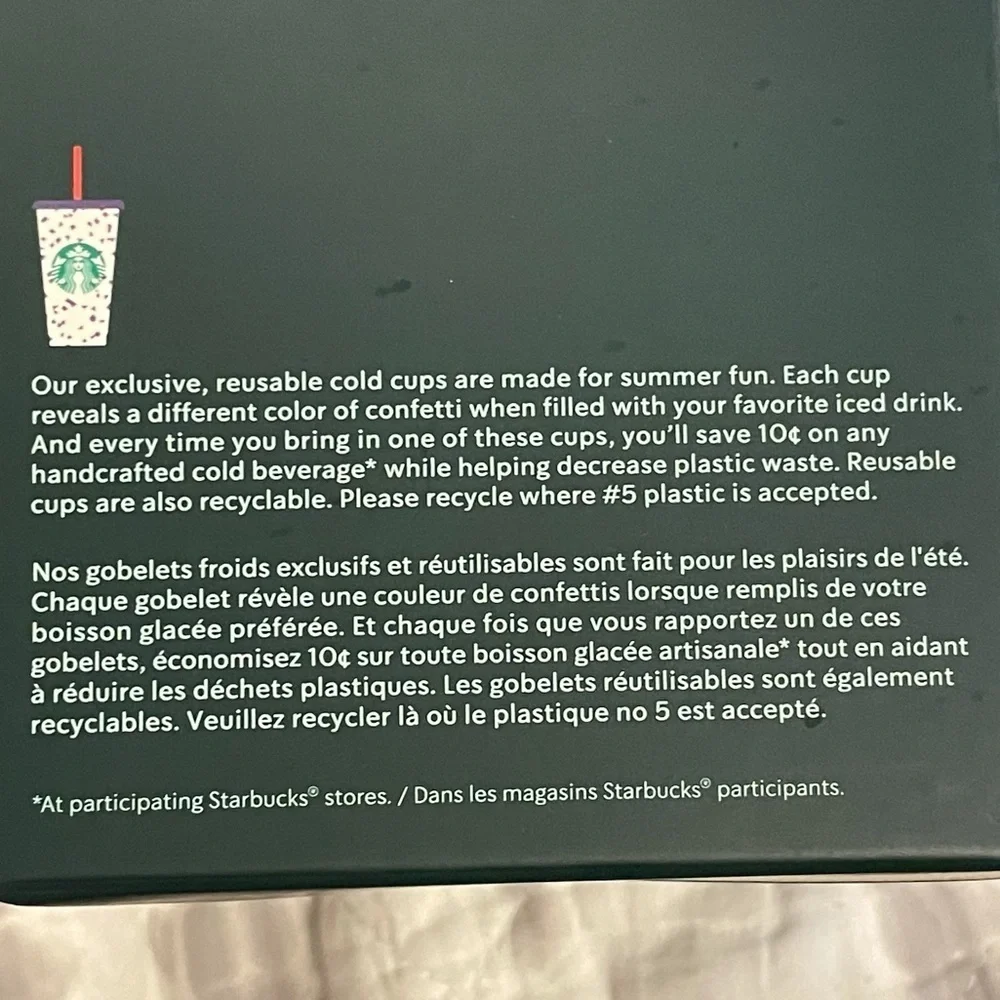 Starbucks Color Changing Confetti cold cups All 5 - Picture 4 of 8